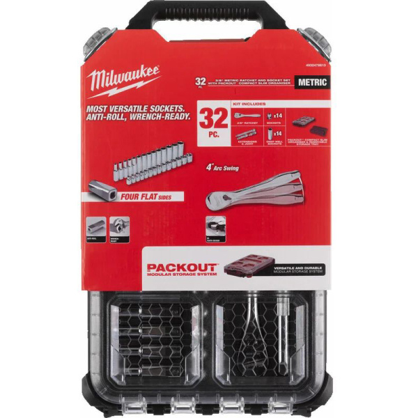 Набор головок Milwaukee с трещоткой 3/8" 38 шт  4932478813