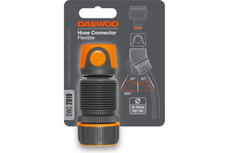 Коннектор  DAEWOO гибкий для шланга  15-19 мм 5/8” - 3/4” DWC 2819 в Екатеринбурге