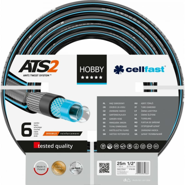 Садовый шланг Cellfast HOBBY ATS2 ™ 1/2" 25 м 6 слоев 16-200 в Екатеринбурге