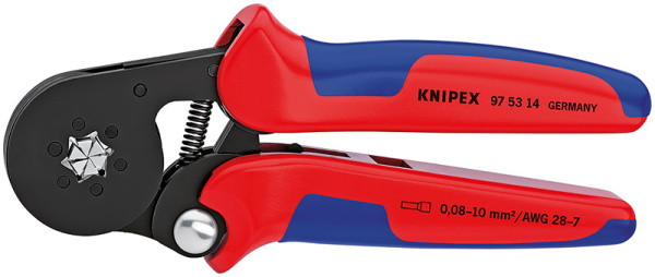Пресс-клещи KNIPEX 6-гран. обжим, самонастр., бок. установка, 1 гнездо, гильзы контакт. 0.08 - 10 мм, 2-е KN-975314SB        в Екатеринбурге 