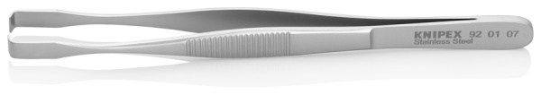 Пинцет KNIPEX позиционный, нержавеющая сталь, 143 мм, гладкие губки под 90°, ширина наконечников: 5.8 мм KN-920107