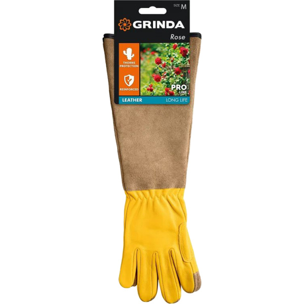 Кожаные садовые перчатки GRINDA ROSE PRO Line M (8) для колючих кустарников 11303-M в Екатеринбурге