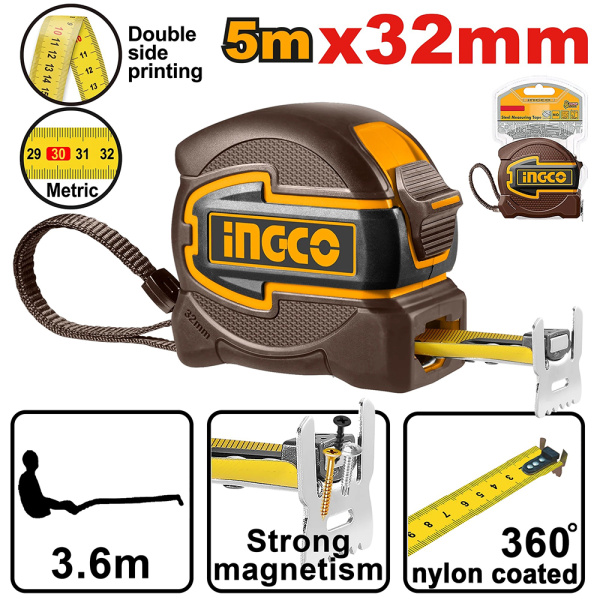 Рулетка 5 х 32 мм INGCO HSMT80532M INDUSTRIAL