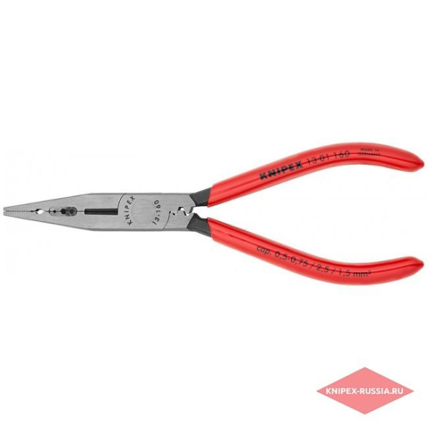 Инструмент для снятия изоляции и опрес. эл.конт. "KNIPEX"  сеч.каб.0,5-0,75/1,5/2,5мм/кв  KN-1301160 в Екатеринбурге 