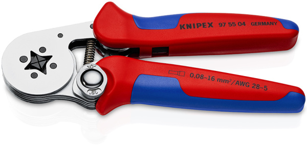 Пресс-клещи KNIPEX квадрат. обжим, самонастр., бок. установка, 1 гнездо, гильзы контакт. 0.08 - 10 + 16 мм KN-975504 в Екатеринбурге 