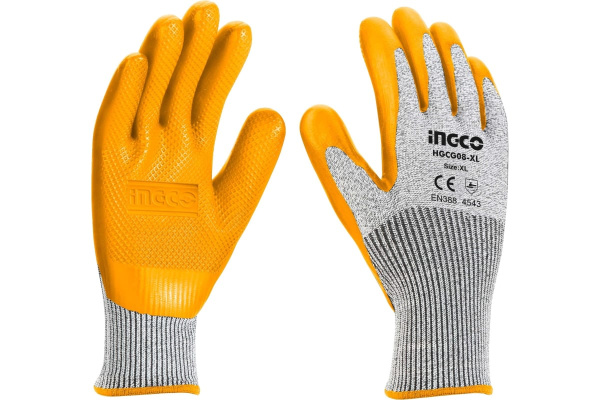 Латексные перчатки INGCO HGVL08-XL