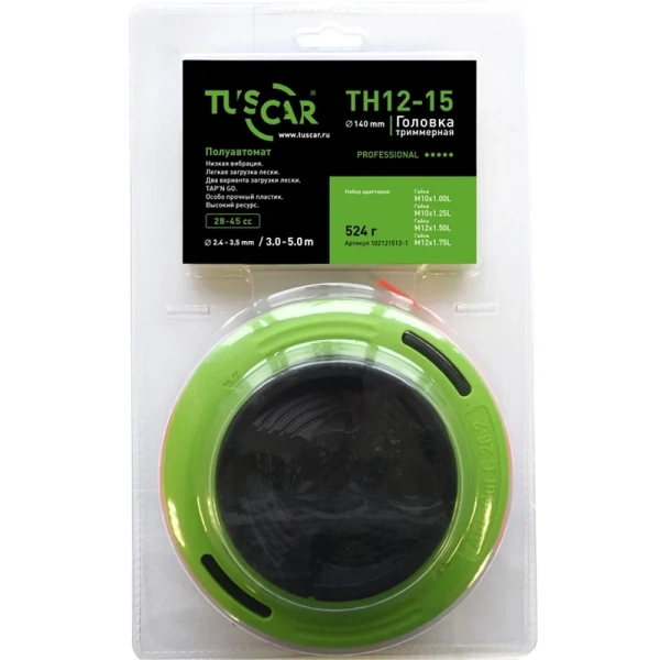 Головка триммерная TUSCAR TH12-15 Professional  набор адаптеров: гайка M10*1,00L  102121512-1 в Екатеринбурге