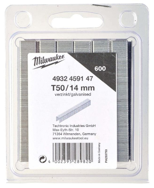Набор скоб Milwaukee для степлера T50/14мм (600шт)
