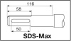 Долото Milwaukee полукруглое SDS-Max 300